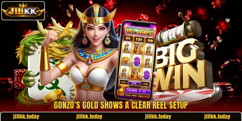 Gonzo’s Gold shows a clear reel setup Gonzo’s Gold shows a clear reel setup
