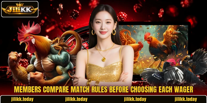 Members compare match rules before choosing each wager Members compare match rules before choosing each wager